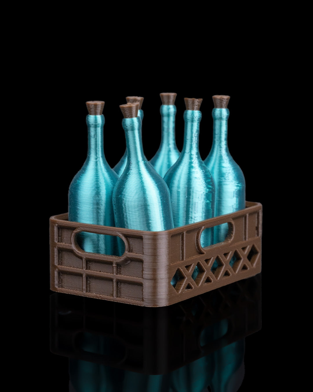Lădiță cu Sticle de Vin - Magneți de frigider