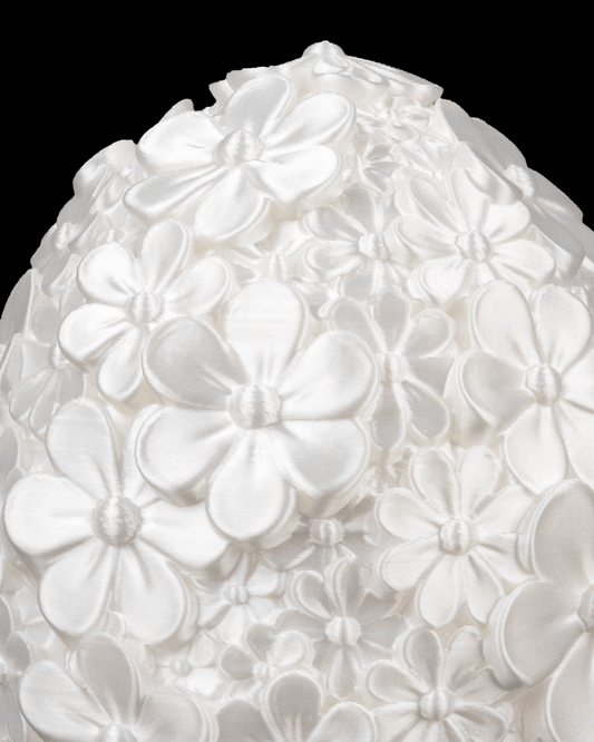 Daisy Bloom - Container Elegant în Formă de Ou cu Flori 3D