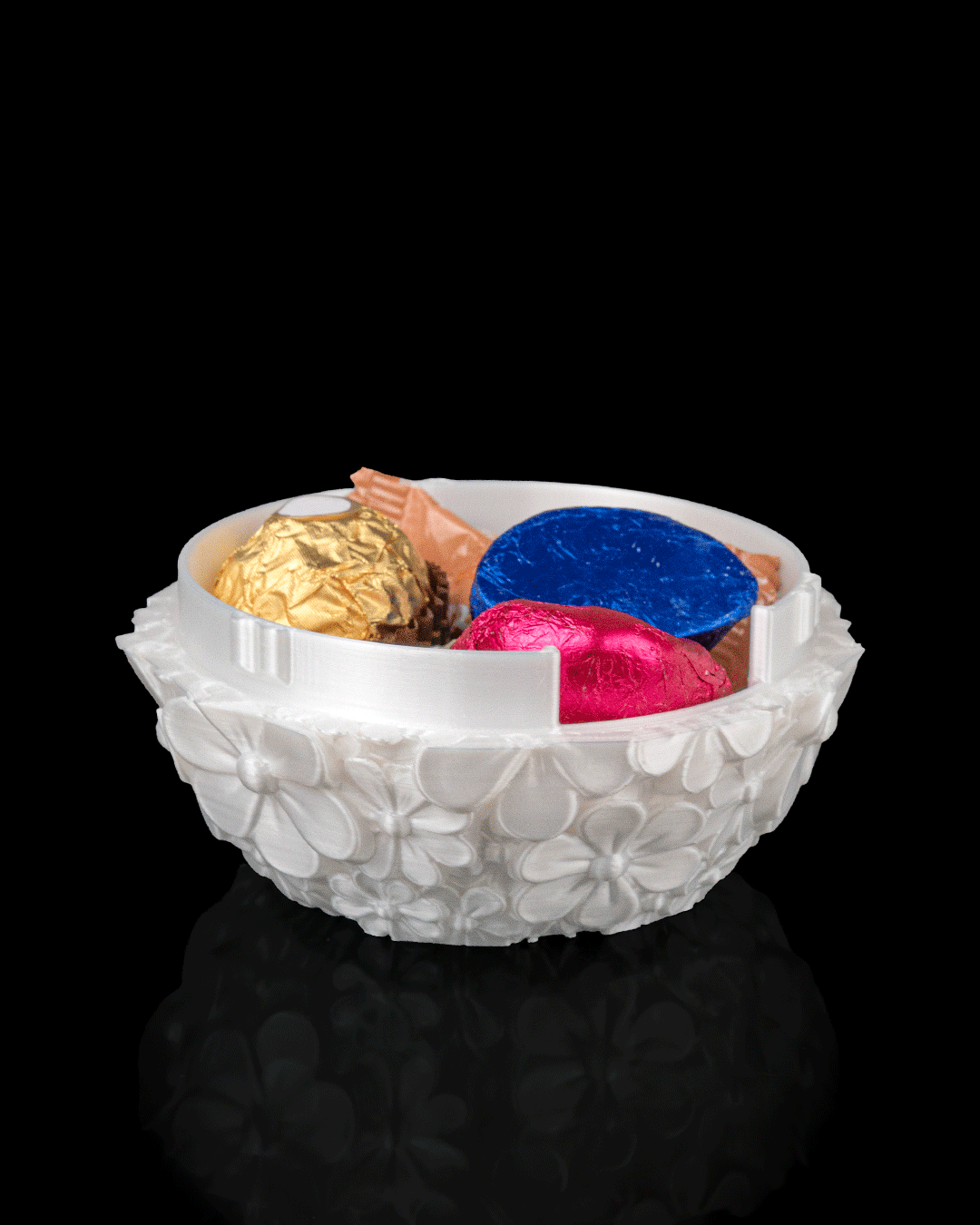 Daisy Bloom - Container Elegant în Formă de Ou cu Flori 3D