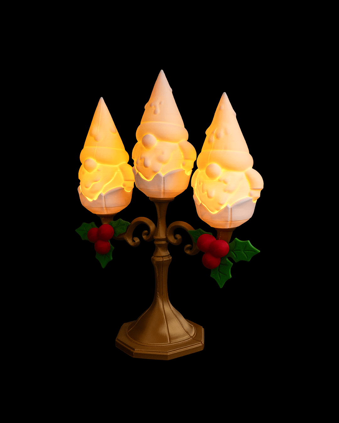 Sfeșnic Decorativ Gnomedelabra - Lampă de Masă cu Pitici Norocoși