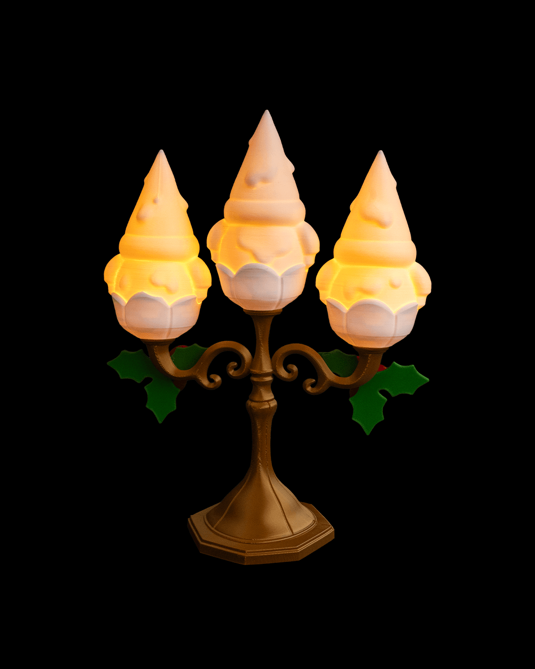 Sfeșnic Decorativ Gnomedelabra - Lampă de Masă cu Pitici Norocoși