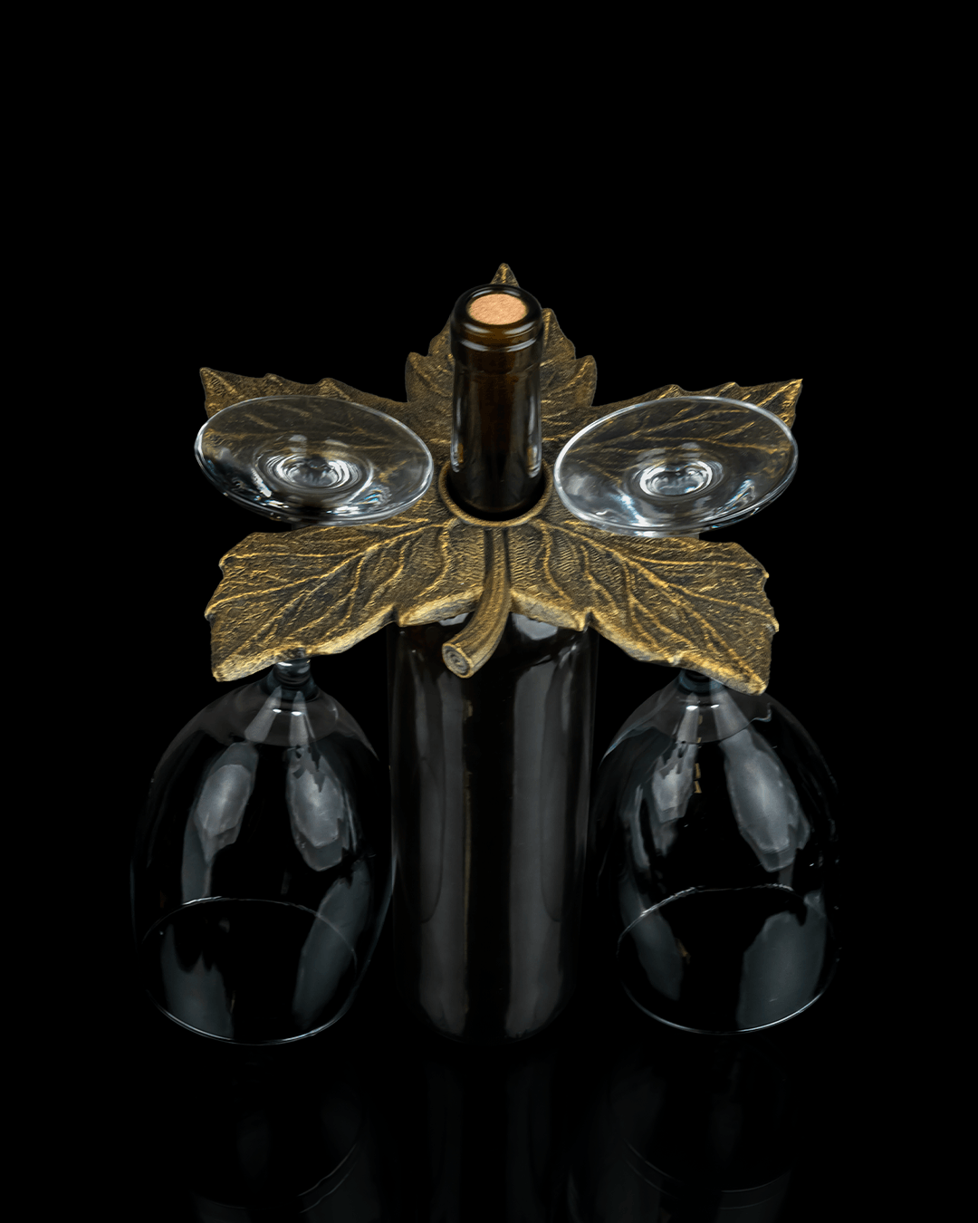 Suport de Vin + Pahare de Vin "Frunză de Viță-de-vie"