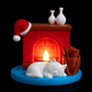 Kitty Night Night - Lampă de Veghe cu Șemineu și Pisicuță Adormită