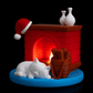 Kitty Night Night - Lampă de Veghe cu Șemineu și Pisicuță Adormită