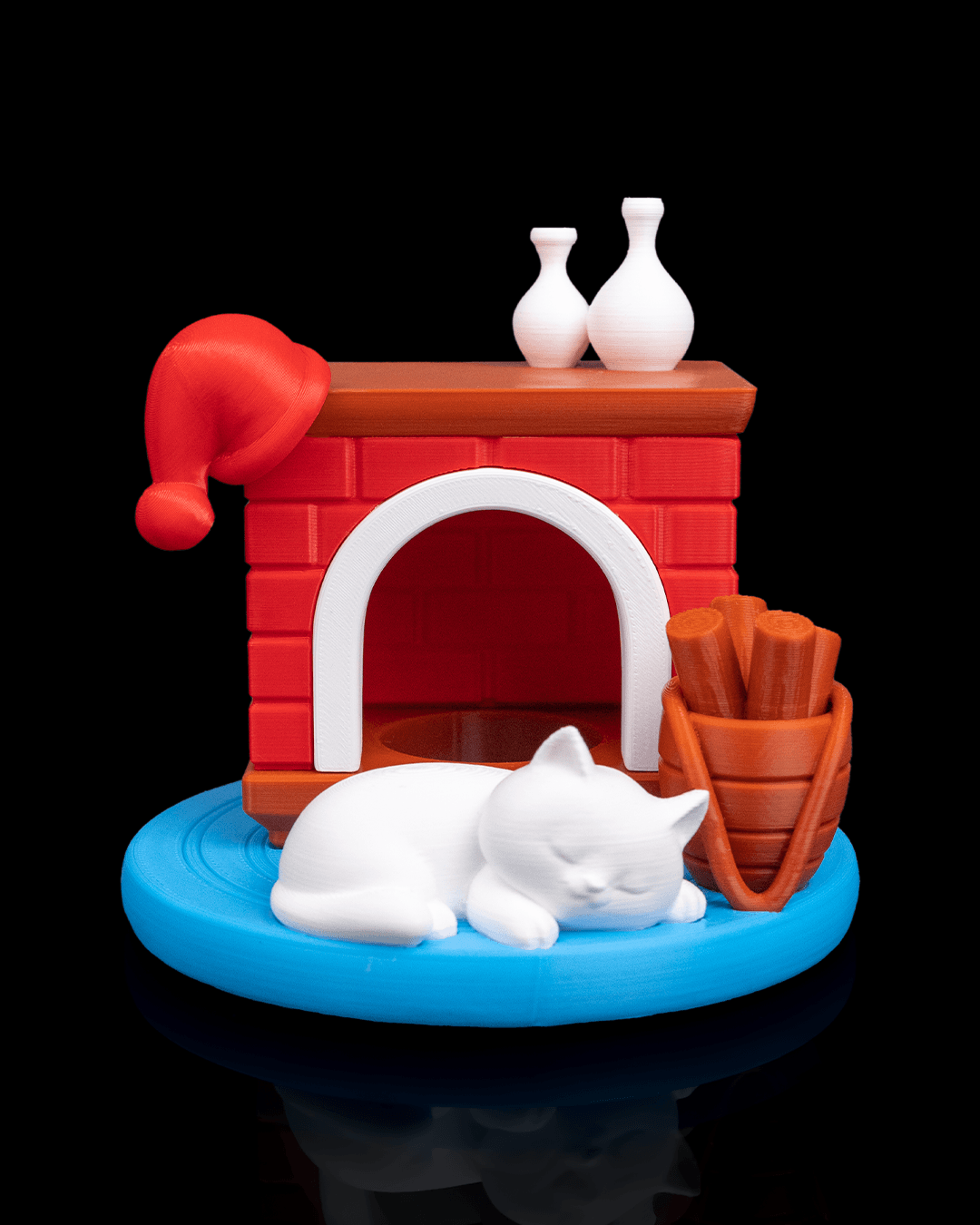 Kitty Night Night - Lampă de Veghe cu Șemineu și Pisicuță Adormită
