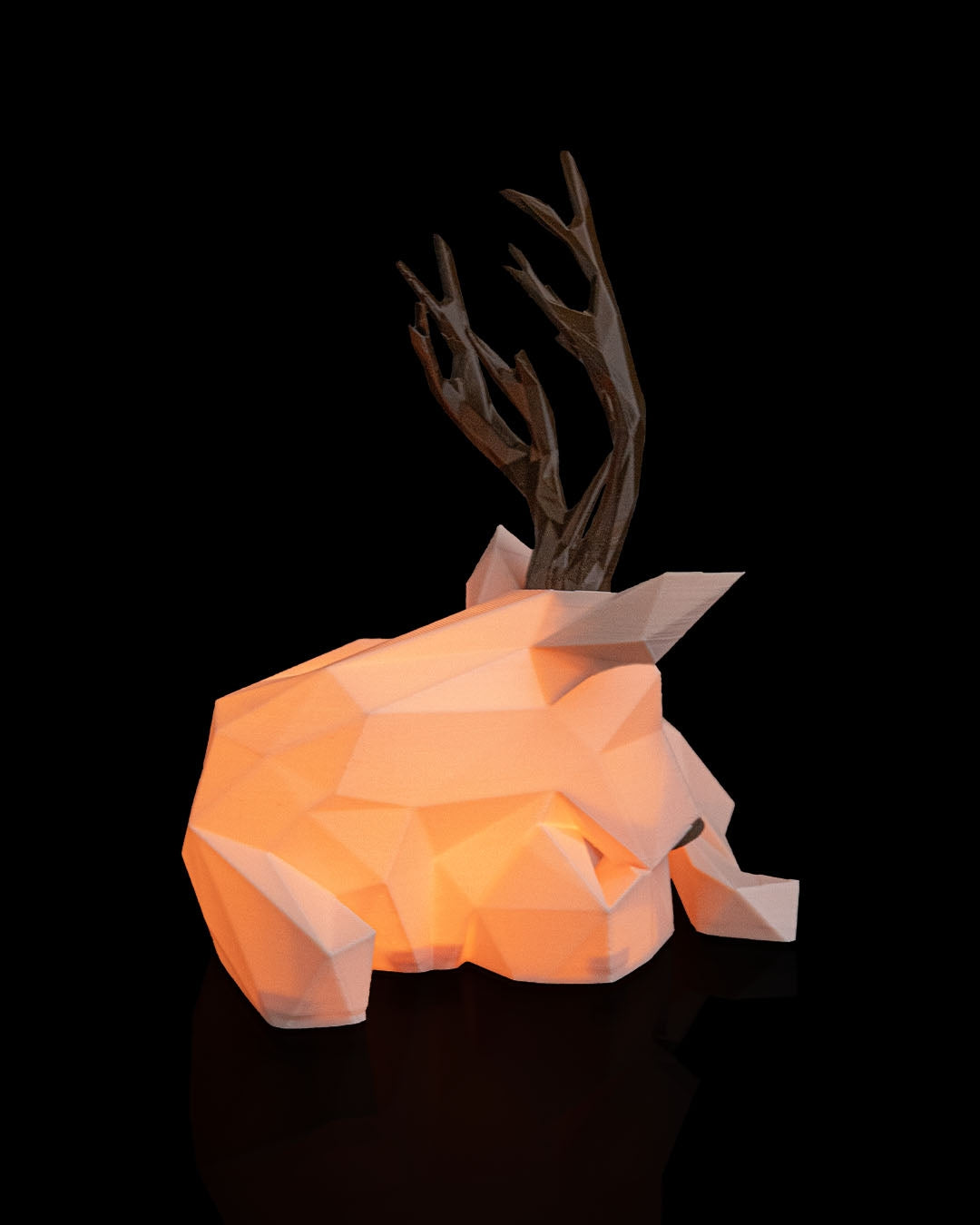 Ren Lowpoly - Decorațiune Luminoasă cu Design Minimalist