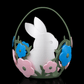 Coșuleț de Paște Spring Egg Basket cu Iepurași și Flori