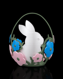 Coșuleț de Paște Spring Egg Basket cu Iepurași și Flori